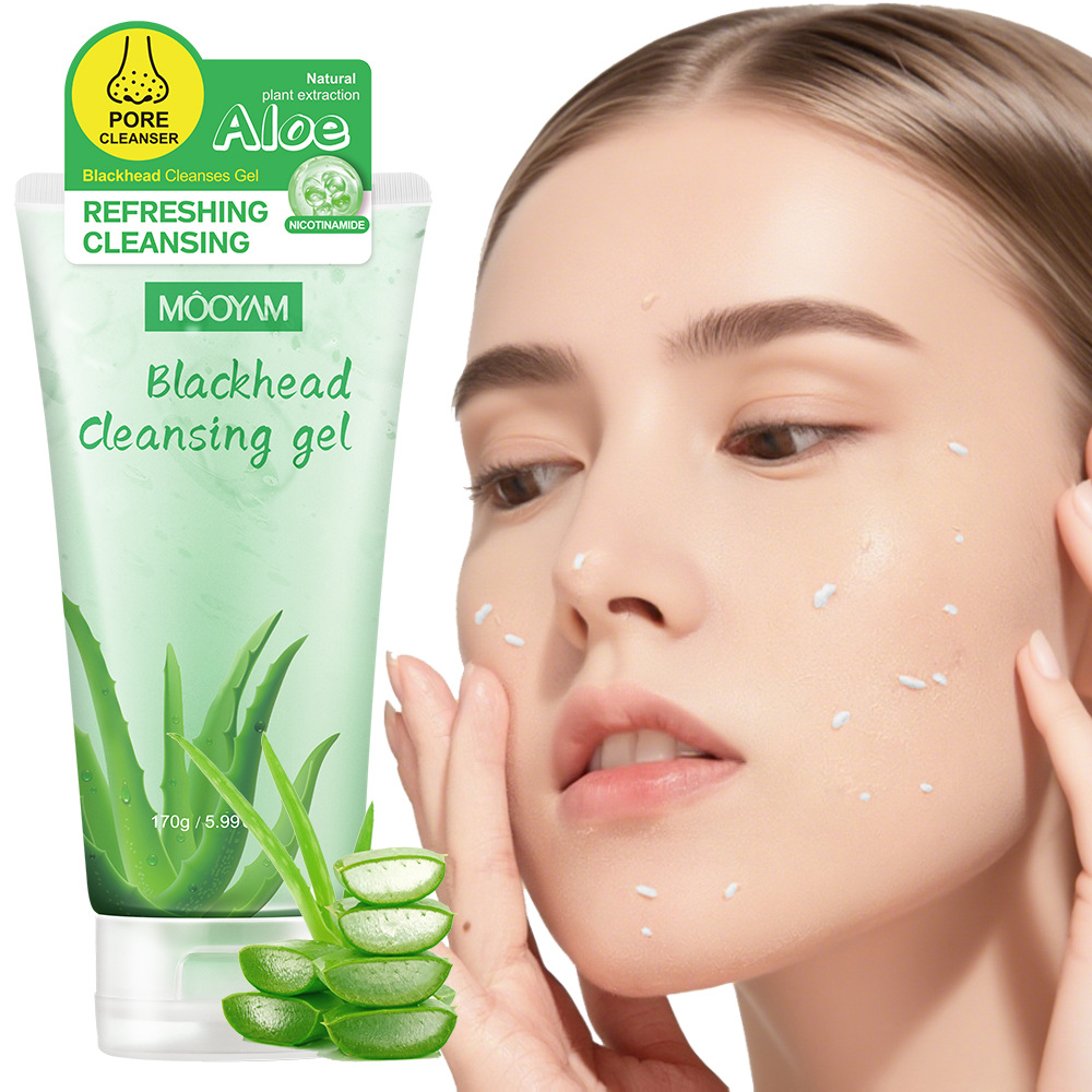 Aloe Exfoliating Gel Facial Blackhead Removing Pore Cleaning Gel Mild Soothing gel Wholesale