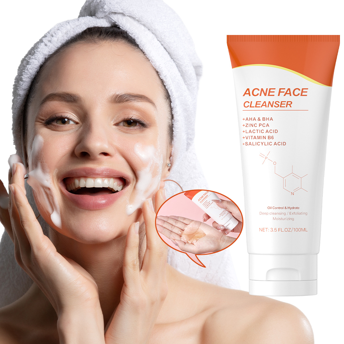 Acne Removing Facial Cleanser, Oil Control, Acne Removal, Pore Cleaning, Deep Cleansing, Acne Skin Cleansing Bubble