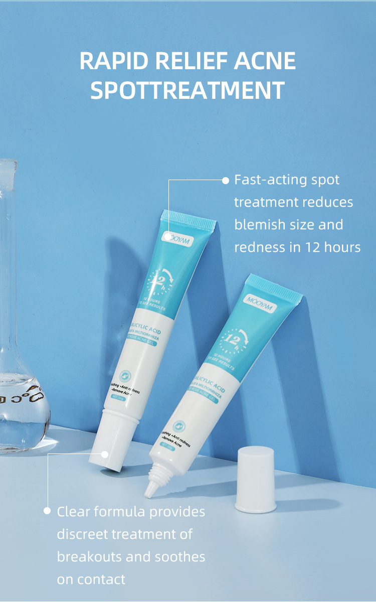 Salicylic acid acne cream fades acne scars, removes blackheads and closed comedones, shrinks pores; plant essence acne gel. - 图片 3