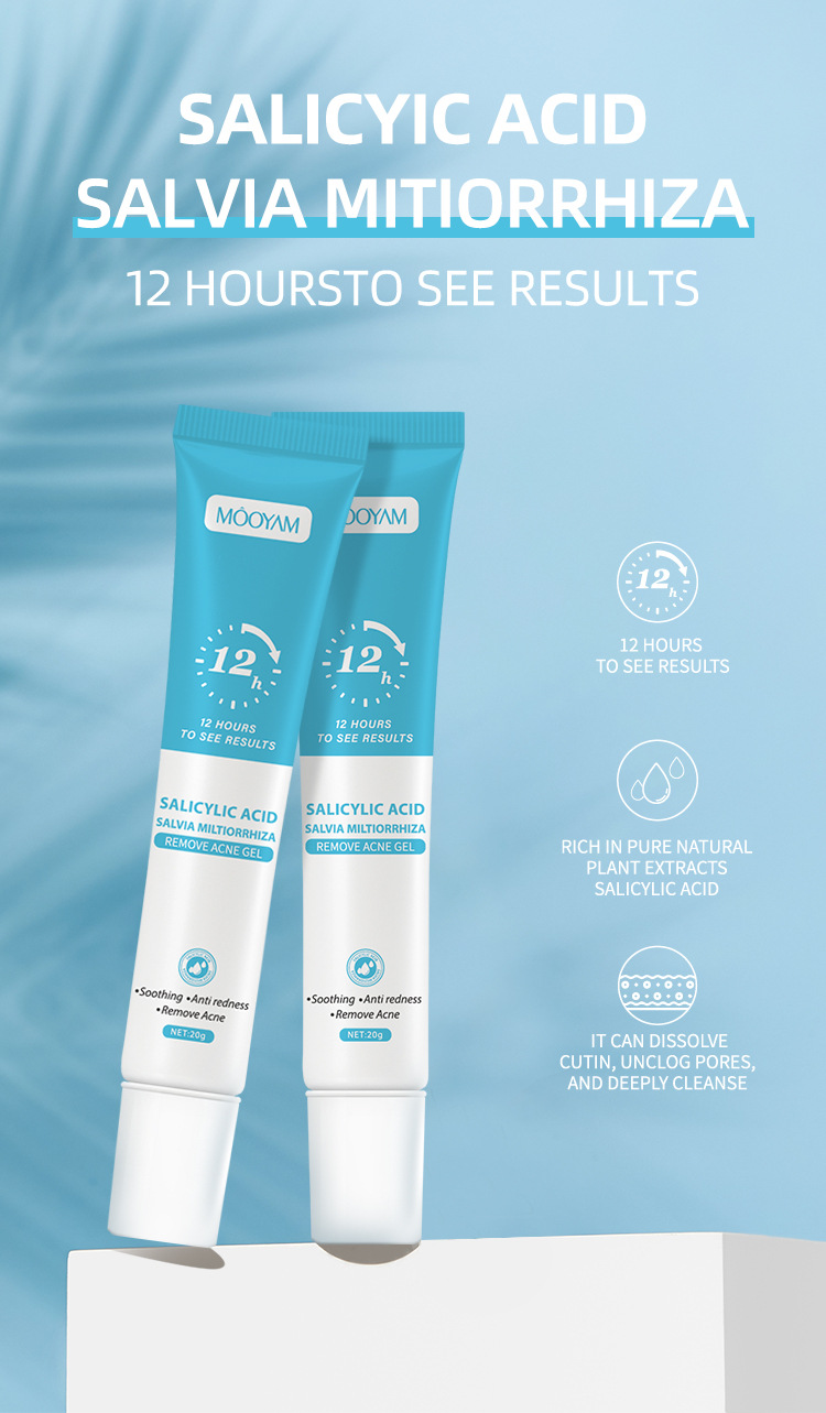 Salicylic acid acne cream fades acne scars, removes blackheads and closed comedones, shrinks pores; plant essence acne gel. - 图片 7